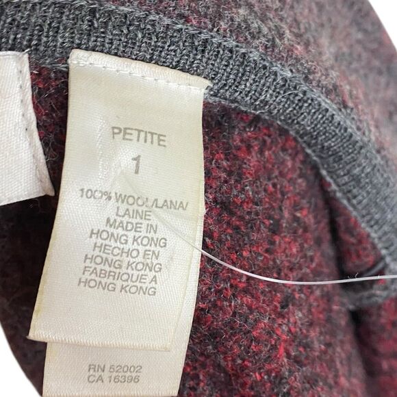 Vtg Liz Claiborne Cardigan Sweater Womens 1X Petite Wool Artsy Boho Cottage Art - Picture 13 of 15